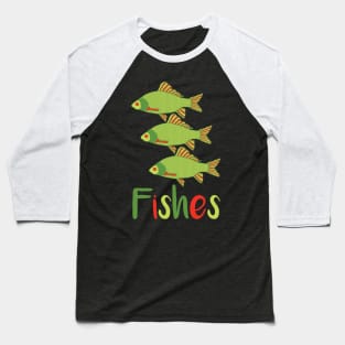 Green and Red Tropical Fish Trio Baseball T-Shirt